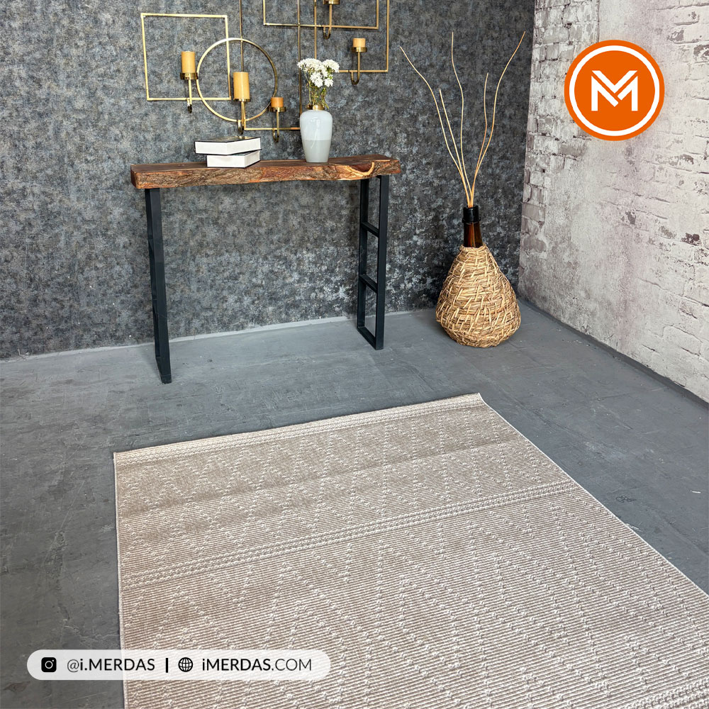 فرش پینترستی کد 1140 زمینه بژ